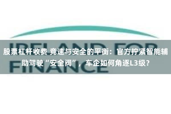 股票杠杆收费 竞速与安全的平衡：官方拧紧智能辅助驾驶“安全阀”，车企如何角逐L3级？