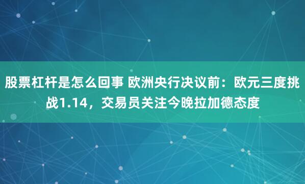 股票杠杆是怎么回事 欧洲央行决议前：欧元三度挑战1.14，交易员关注今晚拉加德态度