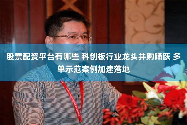 股票配资平台有哪些 科创板行业龙头并购踊跃 多单示范案例加速落地
